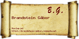 Brandstein Gábor névjegykártya